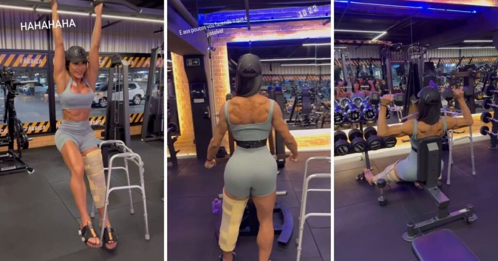 Gracyanne volta aos treinos após cirurgia: "Fazendo o que é possível"