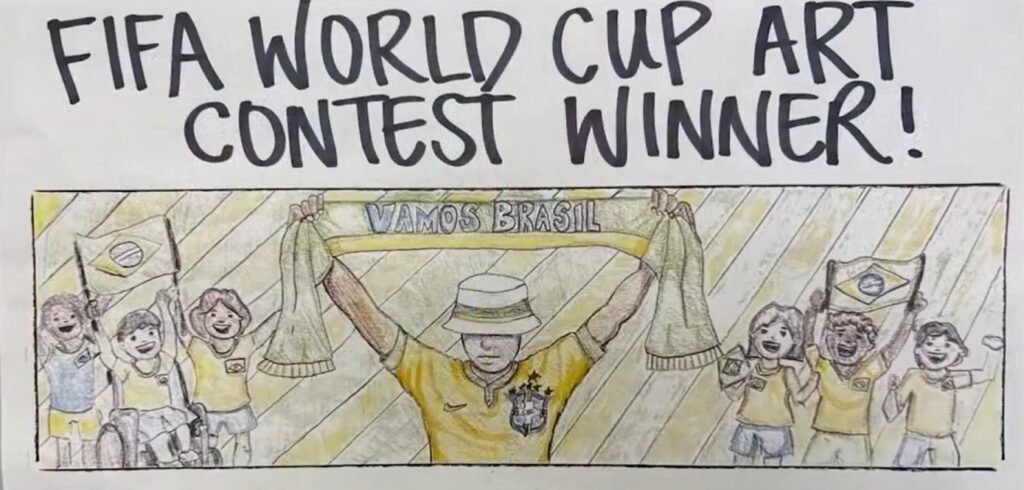 Arte de estudante brasileiro brilha em concurso da Fifa e decorará ônibus da seleção