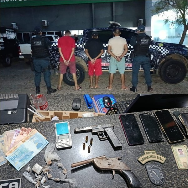 Polícia prende três em oficina usada como fachada para tráfico em Piripiri