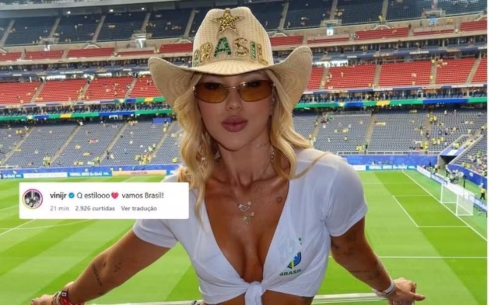 Vini Jr. elogia fotos de Virginia Fonseca e agita redes sociais após vitória do Brasil