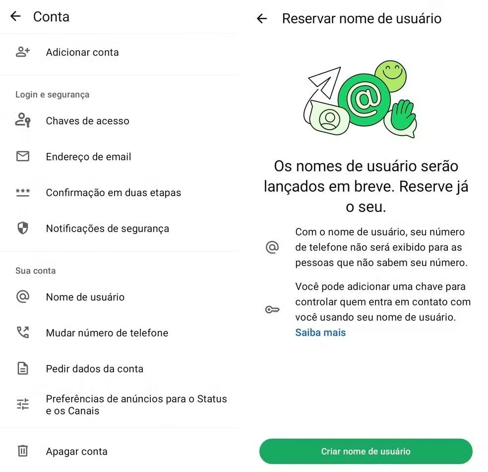 Whatsapp introduz reserva de nome de usuário para maior privacidade