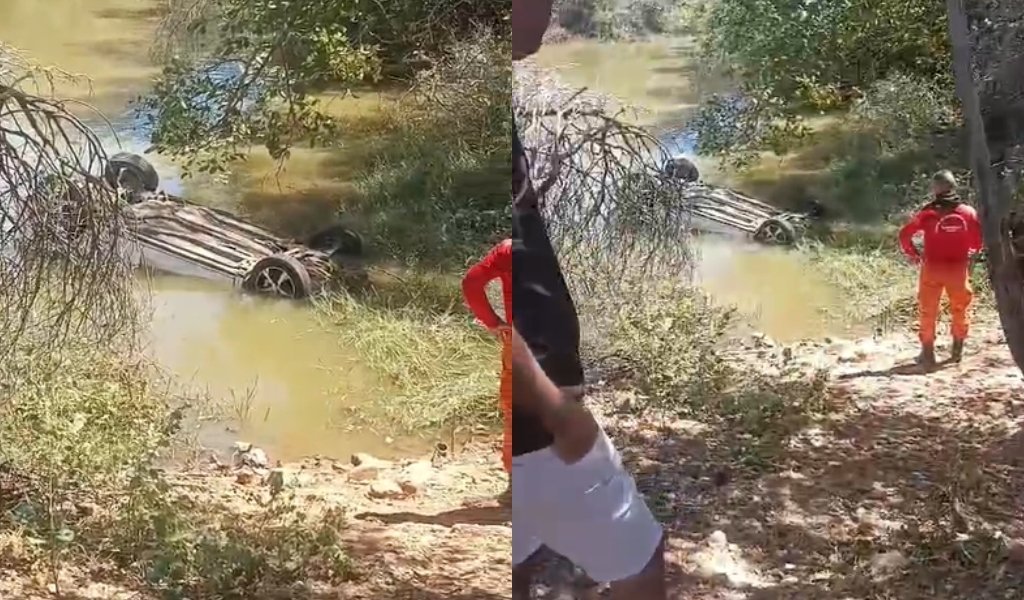 Homem é encontrado morto após carro capotar e cair em lago na Pi-141