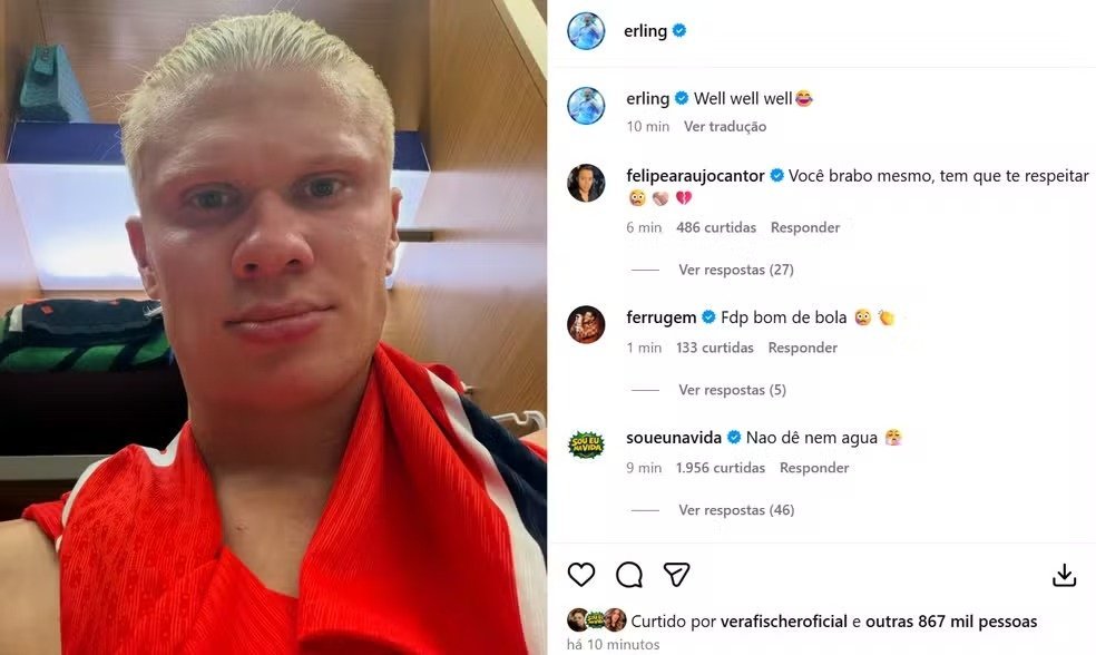 Haaland provoca Brasil nas redes sociais após vitória da Noruega na Copa