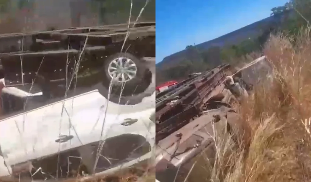 Caminhão-cegonha tomba na Br-135 e deixa motorista ferido no Piauí