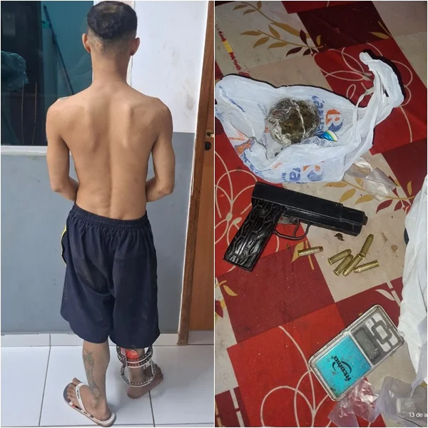 Homem é preso em Timon após romper tornozeleira e ser flagrado com drogas e arma