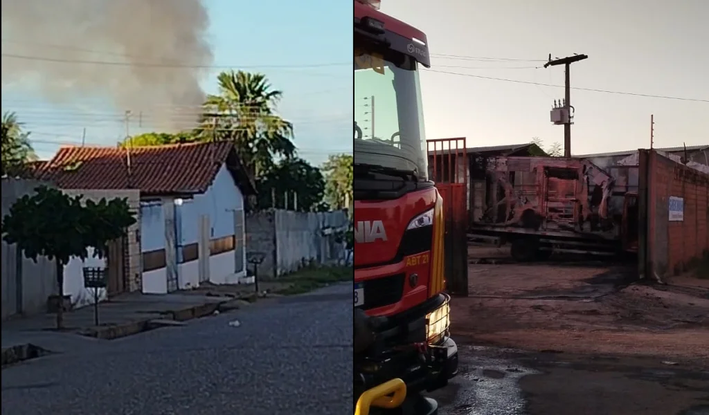 Incêndio atinge carreta em empresa na zona Sul de Teresina