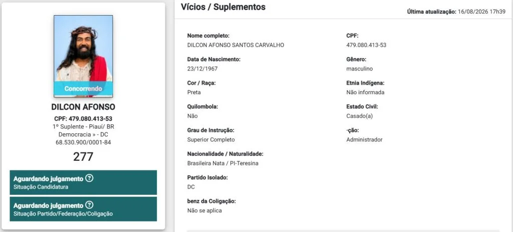 Tre-pi exige nova foto de candidato a suplente que usou imagem de Jesus