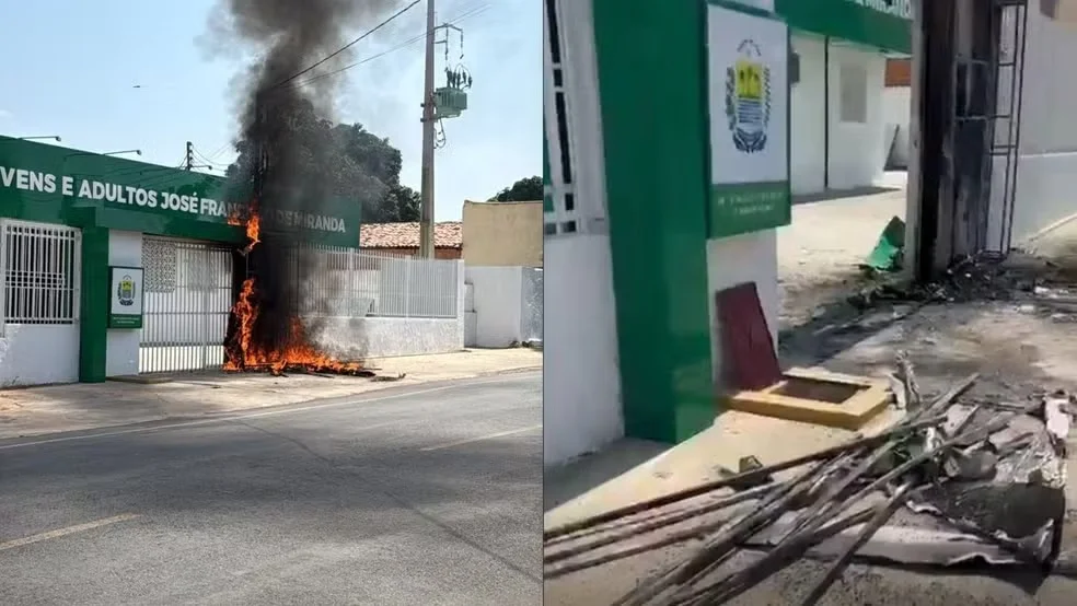 Curto-circuito causa incêndio em escola no Sul do Piauí
