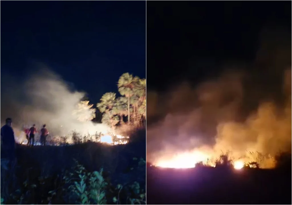 Incêndio em vegetação no Piauí é causado por fogos de artifício