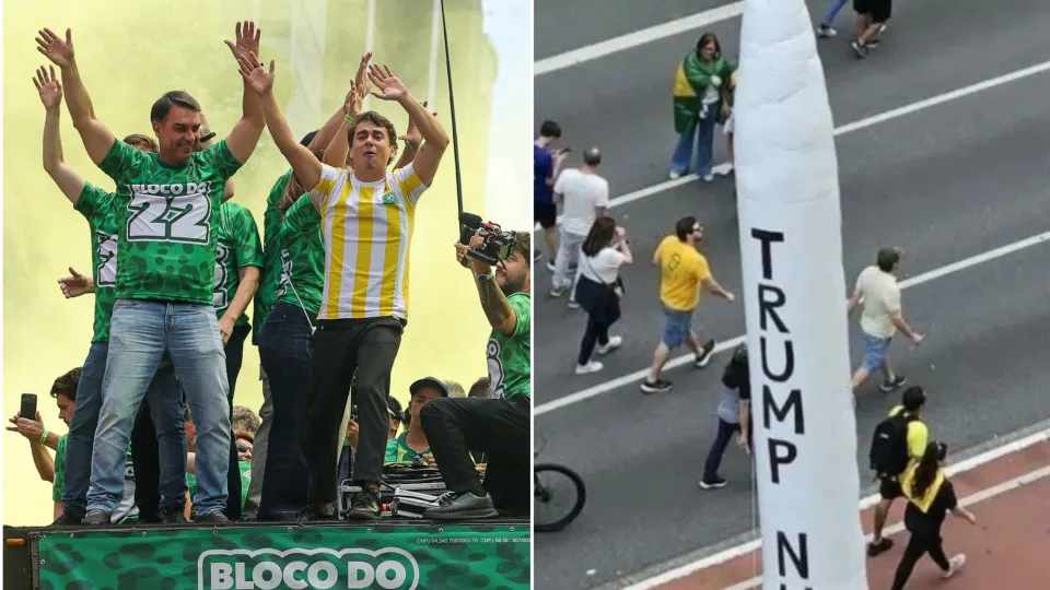 Manifestantes pedem ataque nuclear de Trump contra o Brasil em ato de apoio a Flávio Bolsonaro