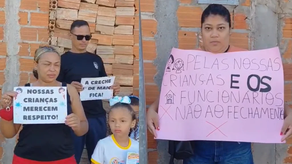 Moradores protestam contra fechamento de creche em Teresina e proprietária se manifesta