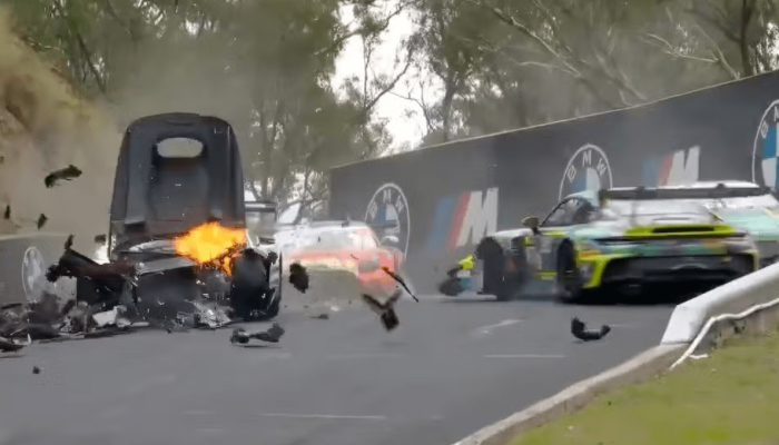 Batida nas 12 Horas de Bathurst 2026, na Austrália — Foto: Reprodução