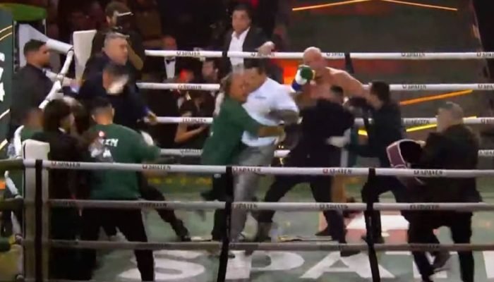 Duelo entre Popó e Wanderlei termina com violência entre equipes no ringue