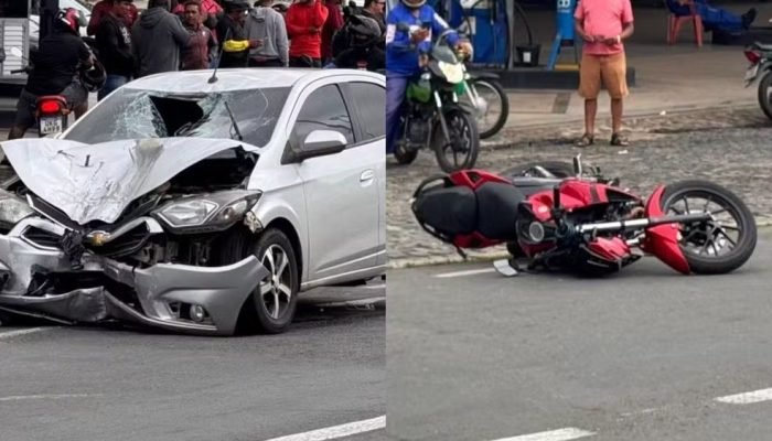 Motociclista parado em semáforo morre após ser atingido e arrastado por carro em Teresina