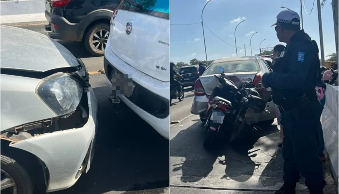 Acidente com quatro veículos causa congestionamento na ponte da Primavera em Teresina