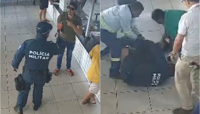 Câmera registram briga em posto fiscal. (Foto: reprodução)