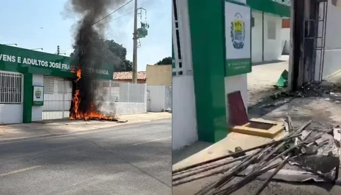 Curto-circuito causa incêndio em escola no Sul do Piauí