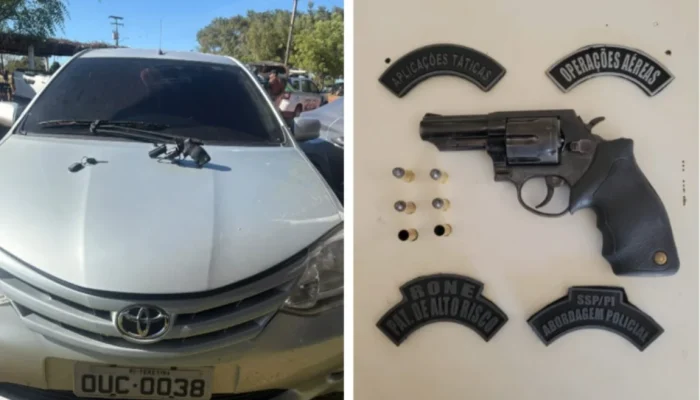 Homens são detidos com revólver e munições em José de Freitas