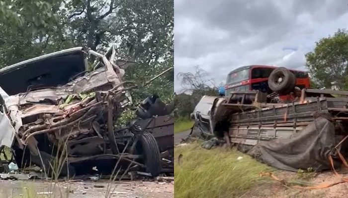 Acidente entre caminhões resulta em um morto e quatro feridos na PI-140