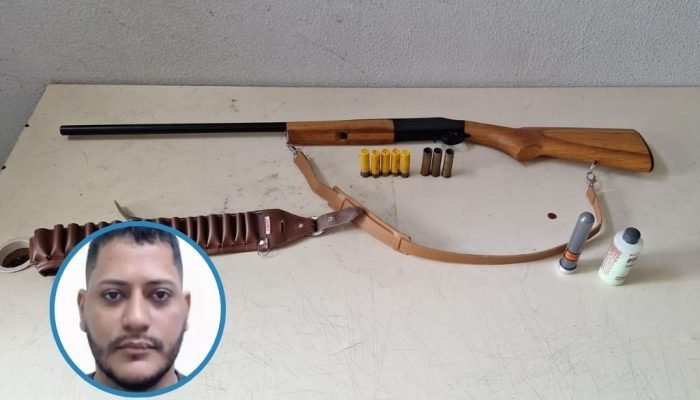 Espingarda apreendida na casa de motorista que atirou em irmão de passageiro em Teresina