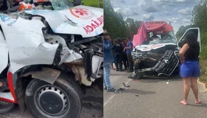 Técnico de enfermagem é ferido em colisão entre ambulância e caminhão na BR-135