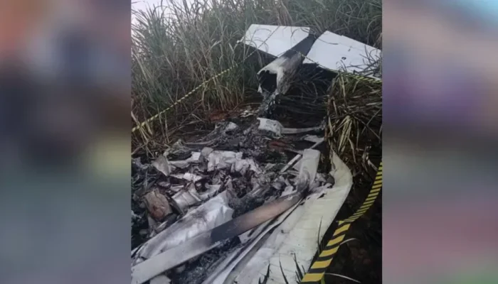 Piloto morre carbonizado após queda de avião monomotor em SP