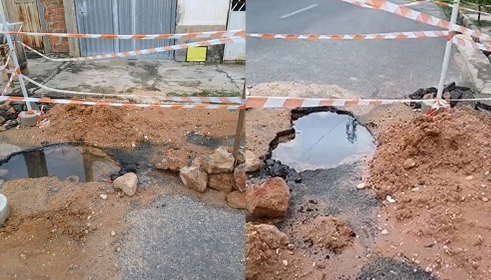 Moradores de Teresina reclamam de buraco em rua e dificuldades de locomoção
