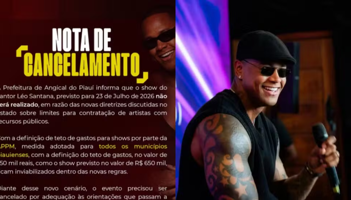 Prefeitura de Angical do Piauí cancela show de Léo Santana por limite de cachê