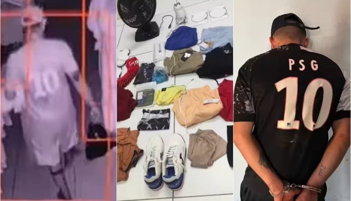 Homem é preso após invadir loja pelo teto e esconder roupas furtadas em matagal no Piauí