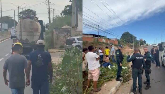 Mulher é arremessada de moto após colisão com caminhão na Br-316 em Teresina