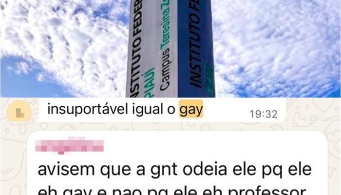 Professor denuncia ameaças e ataques racistas e homofóbicos no IFPI Zona Sul