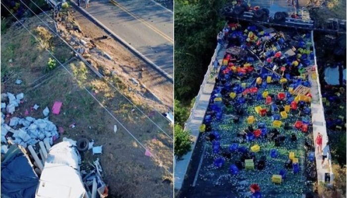 Br-316 é liberada após tombamento de carreta em Francisco Macedo, PI