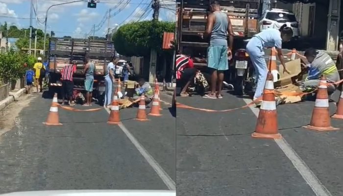 Casal se feriu em colisão de moto com caminhão parado em Teresina
