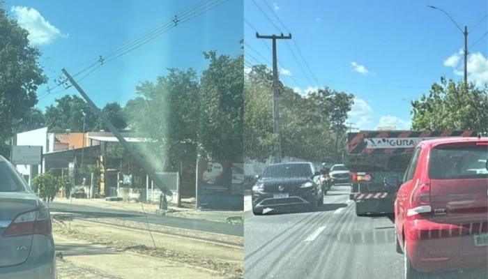 Interdição parcial na Avenida Presidente Kennedy devido a poste quebrado