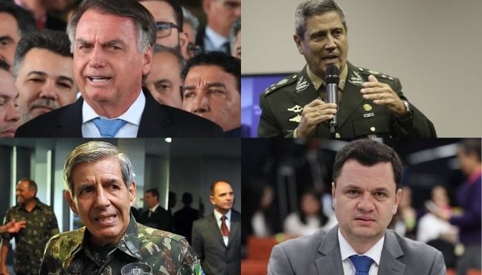 Na imagem o ex-presidente Jair Bolsonaro, Walter Braga Netto, Augusto Heleno e Anderson Torres (F...