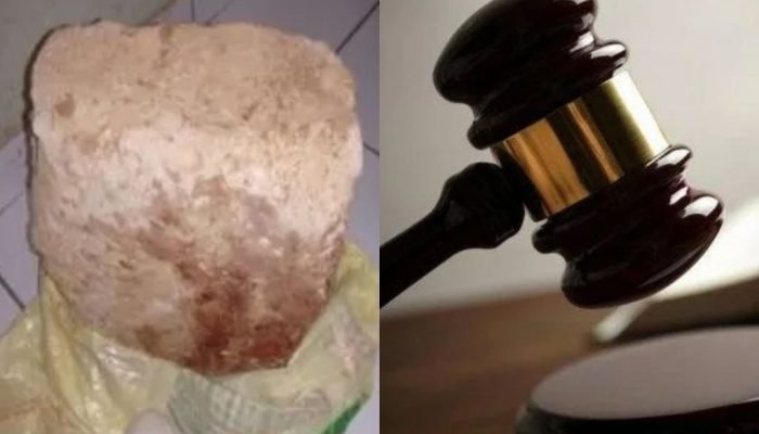 Pedra usada no crime, que foi julgado 8 anos depois.