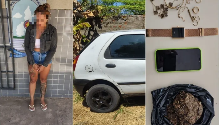 Mulher é detida com drogas em veículo; companheiro foge para mata no Piauí