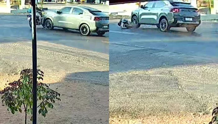 Zeladora sofre ferimentos em colisão entre motocicleta e carro na zona Leste de Teresina